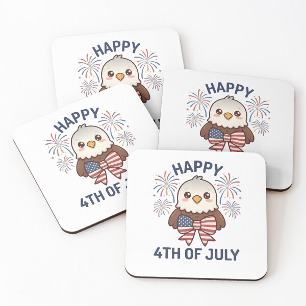 Item preview, Kawaii Bald Eagle Happy 4th of July Patriotic designed and sold by InspiredCreatives.