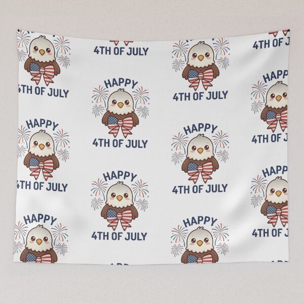 Item preview, Kawaii Bald Eagle Happy 4th of July Patriotic designed and sold by InspiredCreatives.