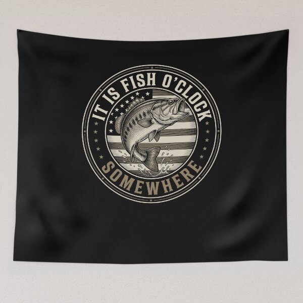 Item preview, It Is Fish O'Clock Somewhere Fishing Angler Bass Fisherman Hobby designed and sold by SofenArt.