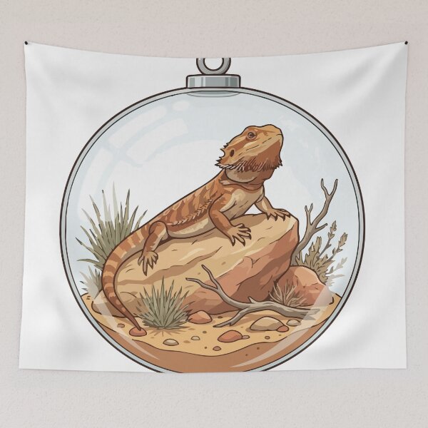 Item preview, Bearded Dragon Arid Rock Terrarium Snow Globe designed and sold by ArcApparel2020.