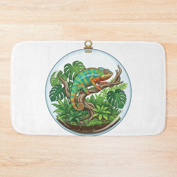 Item preview, Panther Chameleon Botanical Jungle Glass Globe designed and sold by ArcApparel2020.
