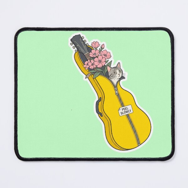 Item preview, Peel Slowly Rock Cat Guitar Case Music Aesthetic Sticker Art designed and sold by BikeRelaxStudio.