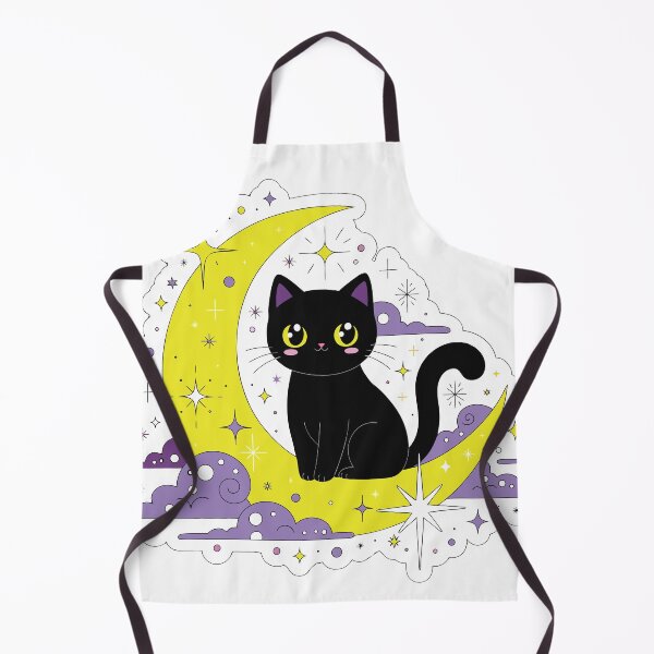 Item preview, Black Cat & Moon Magic Sticker designed and sold by inkfusionhub99.