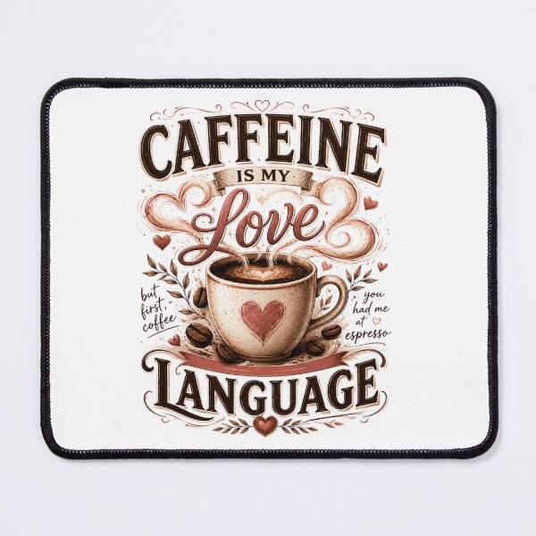 Item preview, Caffeine Is My Love Language Coffee Quote designed and sold by pradeepvisuals.