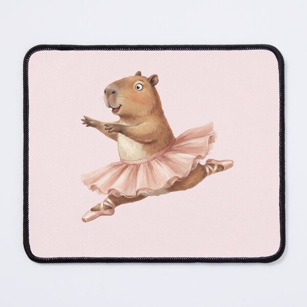 Item preview, Happy Leaping Capybara Ballerina in Pink Tutu designed and sold by MythicCotton.