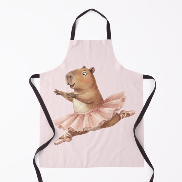Item preview, Happy Leaping Capybara Ballerina in Pink Tutu designed and sold by MythicCotton.