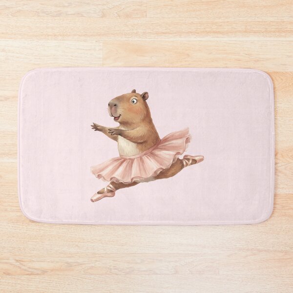Item preview, Happy Leaping Capybara Ballerina in Pink Tutu designed and sold by MythicCotton.