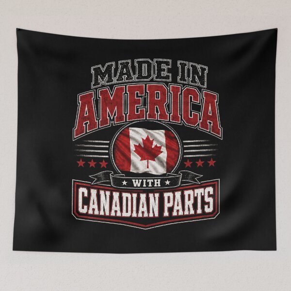 Item preview, Made in America with Canadian Parts – Funny USA Canada Heritage  designed and sold by THREE LITTLE BEANS.