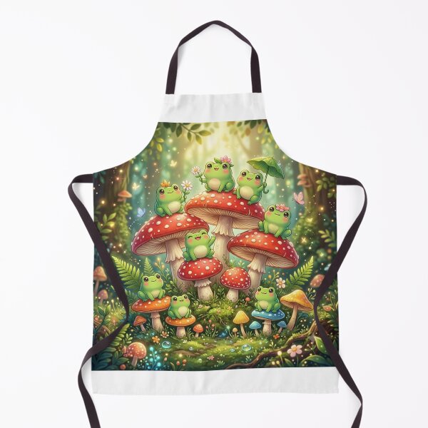Item preview, Cute Frogs on Magical Mushrooms designed and sold by Sneh024.