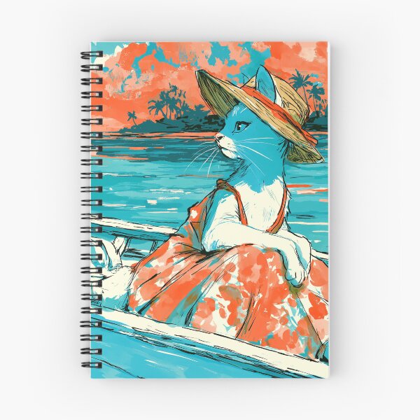 Item preview, Cool Cat Straw Hat Tropical Boat Summer Art designed and sold by UhuCriei .