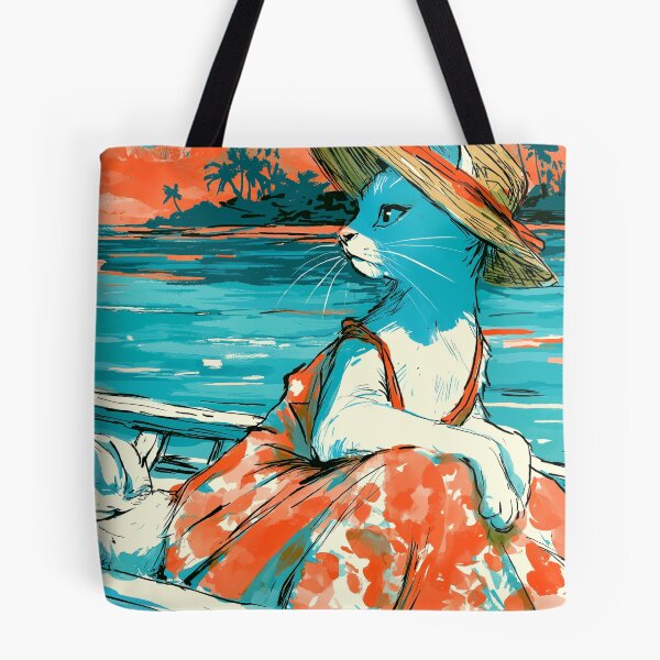 Artikelvorschau, Coole Katze Strohhut Tropisches Boot Sommerkunst entworfen und verkauft von UhuCriei .