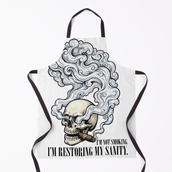 Item preview, I'm Restoring My Sanity - Badass Smoking Skull Graphic designed and sold by BHP Studio.