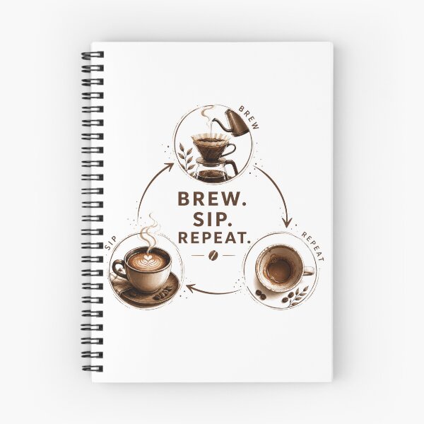 Item preview, Brew Sip Repeat Minimal Coffee Aesthetic designed and sold by pradeepvisuals.