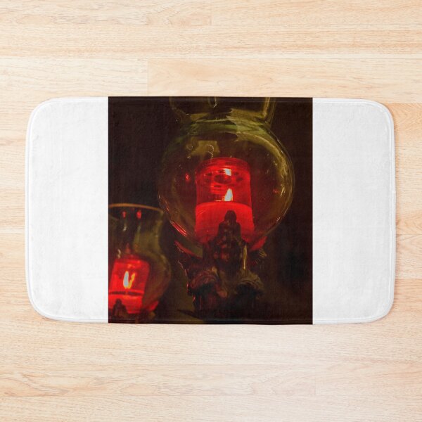 Item preview, Red Votive Candle in Glass Lantern on Ornate Church Altar Holder Lit for Prayer and Devotion designed and sold by Nmallia.