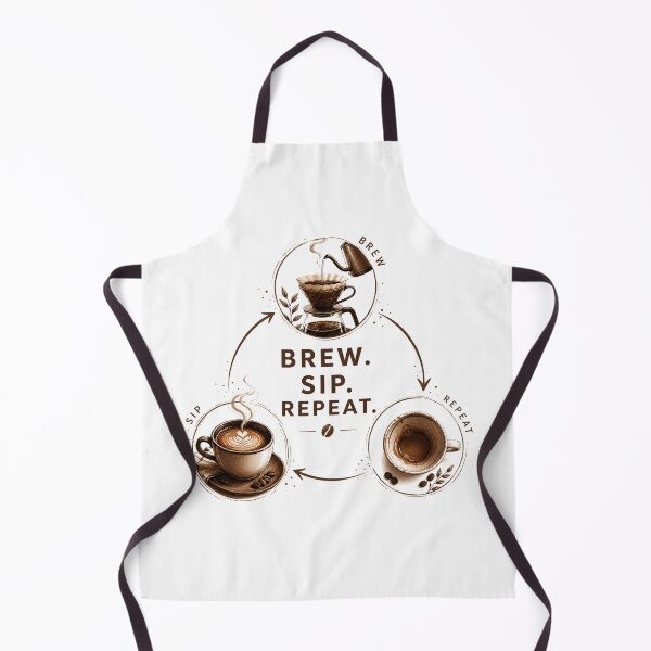 Item preview, Brew Sip Repeat Minimal Coffee Aesthetic designed and sold by pradeepvisuals.