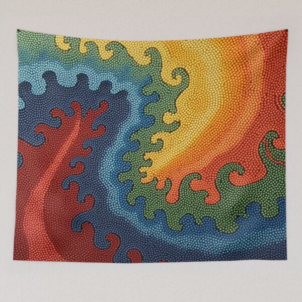 Item preview, Aboriginal Inspired Dot Art - The Serenity Of Lava And Water Streams designed and sold by GrinGalore.
