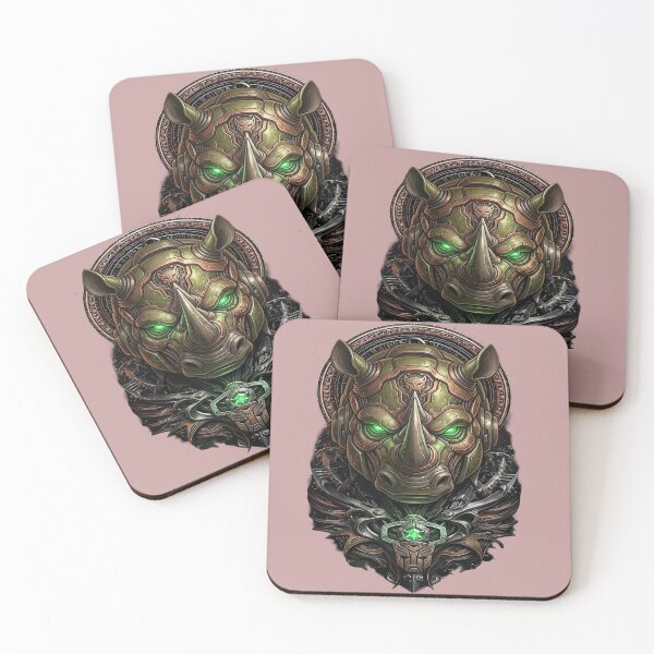 Item preview, Legendary Mechanical Rhinoceros - Green and Bronze Steampunk Emblem designed and sold by RAYBIL.
