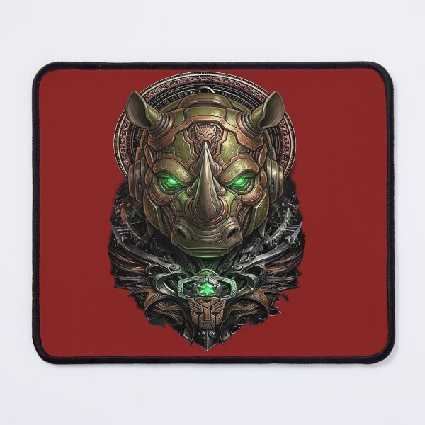 Item preview, Legendary Mechanical Rhinoceros - Green and Bronze Steampunk Emblem designed and sold by RAYBIL.