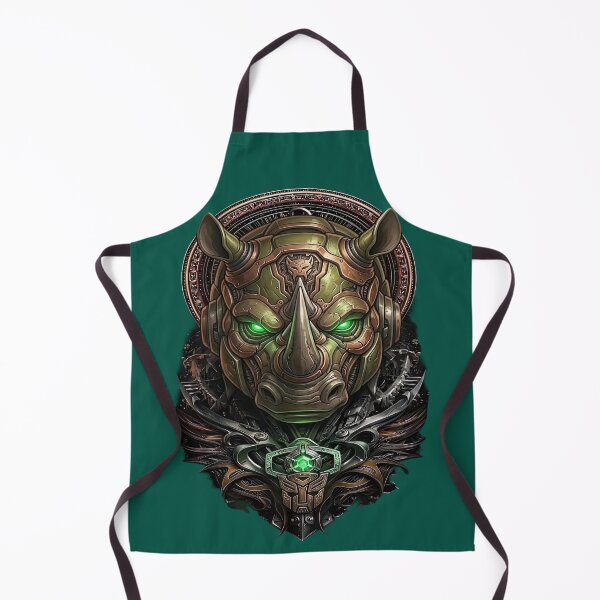 Item preview, Legendary Mechanical Rhinoceros - Green and Bronze Steampunk Emblem designed and sold by RAYBIL.