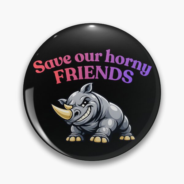Item preview, Save Our Horny Friends Funny Pride Rhino Sticker designed and sold by ROARSOME DESiGNS.