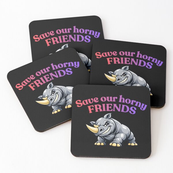 Item preview, Save Our Horny Friends Funny Pride Rhino Sticker designed and sold by ROARSOME DESiGNS.