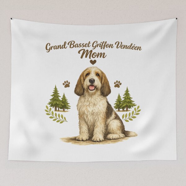 Item preview, Grand Basset Griffon Vendéen Mom Cute Dog Lover Vintage Watercolor Design designed and sold by FurAndFlaireg.