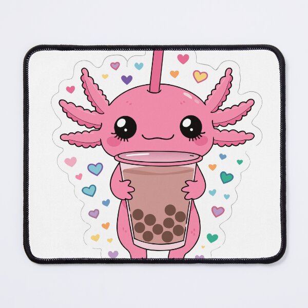 Item preview, Cute Axolotl Bubble Tea Sticker designed and sold by inkfusionhub99.
