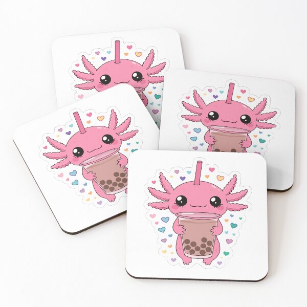 Item preview, Cute Axolotl Bubble Tea Sticker designed and sold by inkfusionhub99.