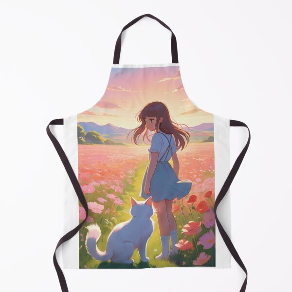 Item preview, Art - Young Woman in a Field of Cosmos, Melancholic Atmosphere designed and sold by DoodyPets.