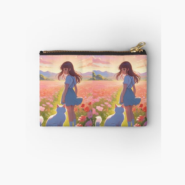 Item preview, Art - Young Woman in a Field of Cosmos, Melancholic Atmosphere designed and sold by DoodyPets.