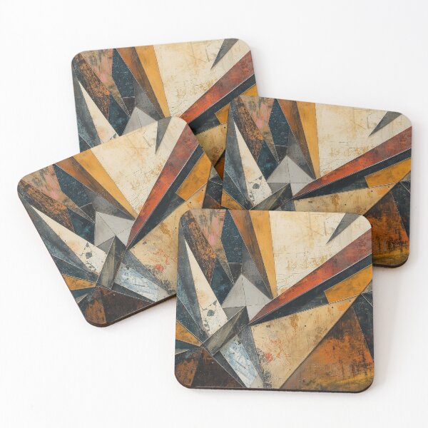 Item preview, Industrial Geometry Fusion – Modern Abstract Geometric Surface designed and sold by Habatour Creations Exclusive Digital Art Products.