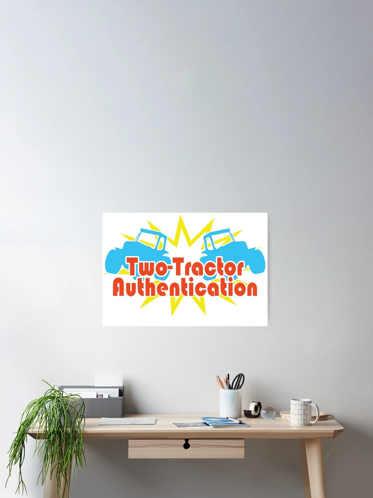 Thumbnail 2 of 3, Poster, Two-Tractor Authentication (RBY) designed and sold by ItBearlyFits.