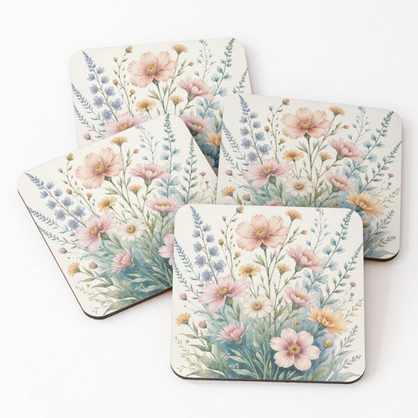 Item preview, Watercolor Wildflower Bouquet Floral Art designed and sold by AEVORI.