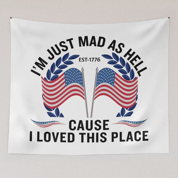 Item preview, I'm Just Mad As Hell Est 1776 Vintage Patriotic USA Flag Shirt for Freedom Lovers designed and sold by Teetreasure2.