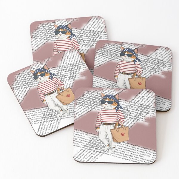 Item preview, Cool Tabby Cat Summer Fashion Striped Shirt Beach Holiday designed and sold by hoodiehood.