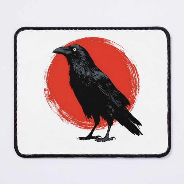 Item preview, Black  Raven Emblem Ghibli Inspired Style Japanese Red Sun Art designed and sold by GrinGalore.