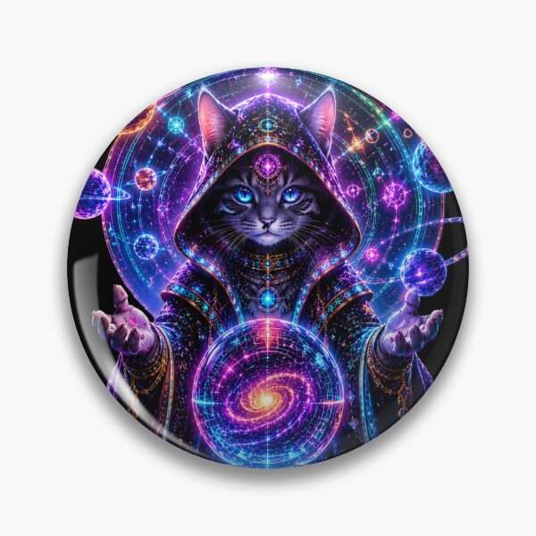 Item preview, Cosmic Oracle Cat – Neon Galaxy Fortune Teller designed and sold by Neon Riot Studio.