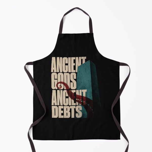 Item preview, Ancient Gods Ancient Debts Monolith Cthulhu Typographic Art designed and sold by Fenay Designs.
