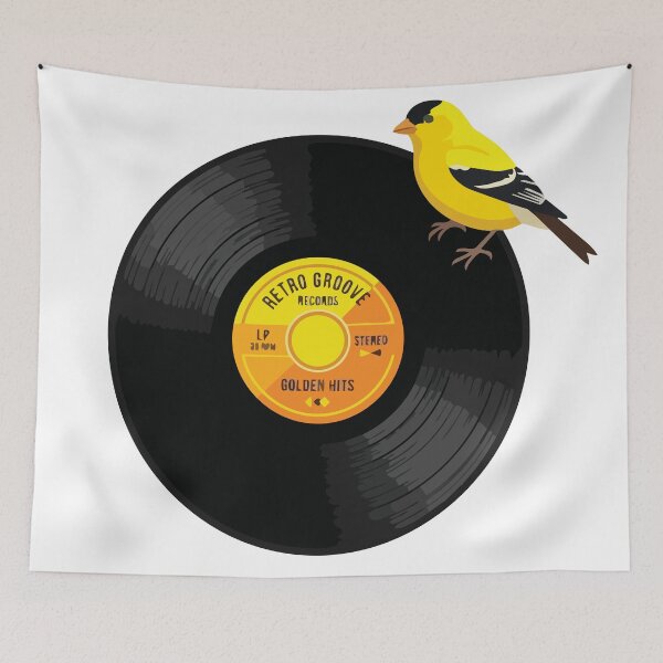 Item preview, American Goldfinch Retro Vinyl Record Vintage Music designed and sold by ArcApparel2020.
