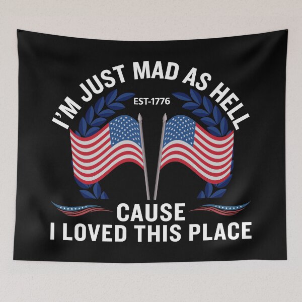 Item preview, I'm Just Mad As Hell Est 1776 Vintage Patriotic USA Flag Shirt for Freedom Lovers designed and sold by Teetreasure2.