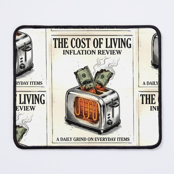 Item preview, The Cost of Living Burning Money Art | Retro Newspaper Inflation Poster | Vintage Conceptual Editorial Design designed and sold by SergioMiklos.