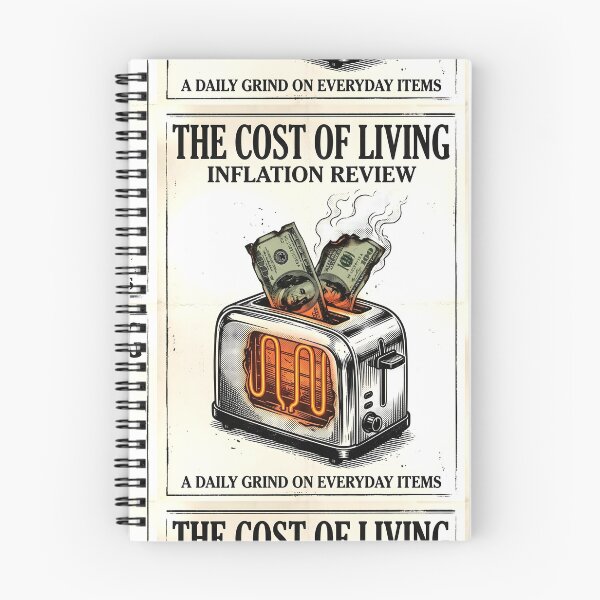 Item preview, The Cost of Living Burning Money Art | Retro Newspaper Inflation Poster | Vintage Conceptual Editorial Design designed and sold by SergioMiklos.