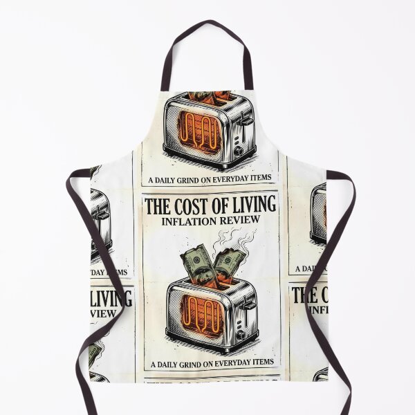 Item preview, The Cost of Living Burning Money Art | Retro Newspaper Inflation Poster | Vintage Conceptual Editorial Design designed and sold by SergioMiklos.