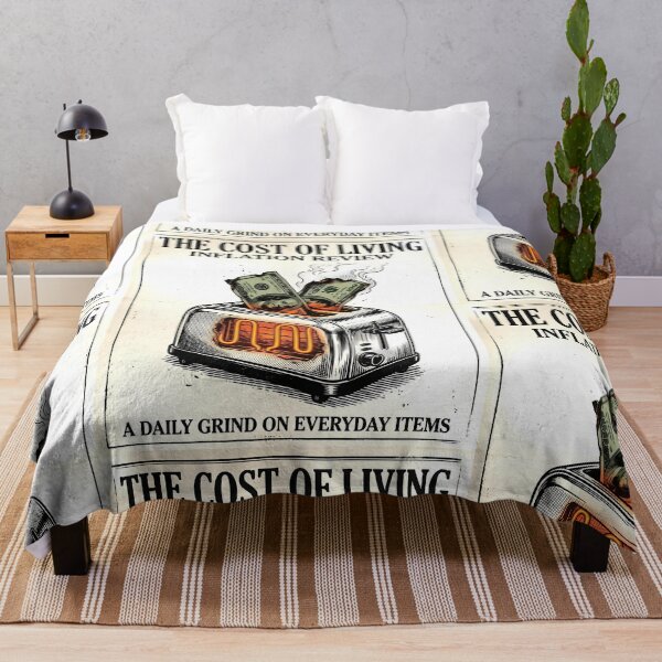 Item preview, The Cost of Living Burning Money Art | Retro Newspaper Inflation Poster | Vintage Conceptual Editorial Design designed and sold by SergioMiklos.