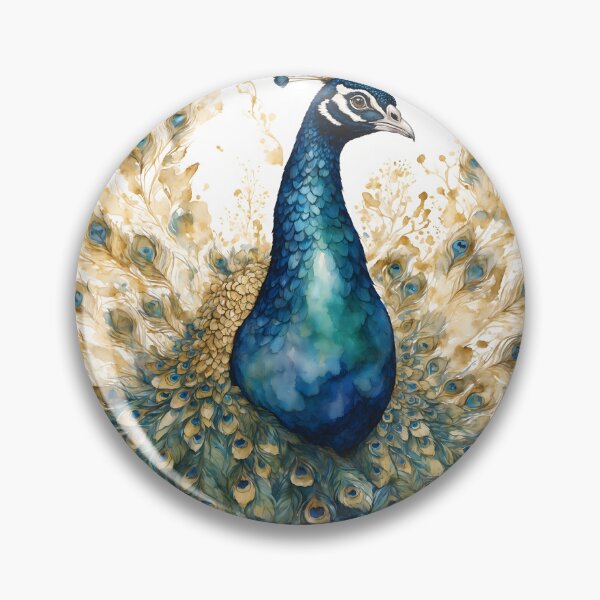 Item preview, Vibrant Peacock Watercolor Painting designed and sold by RawNaturePrints.