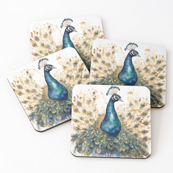 Item preview, Vibrant Peacock Watercolor Painting designed and sold by RawNaturePrints.