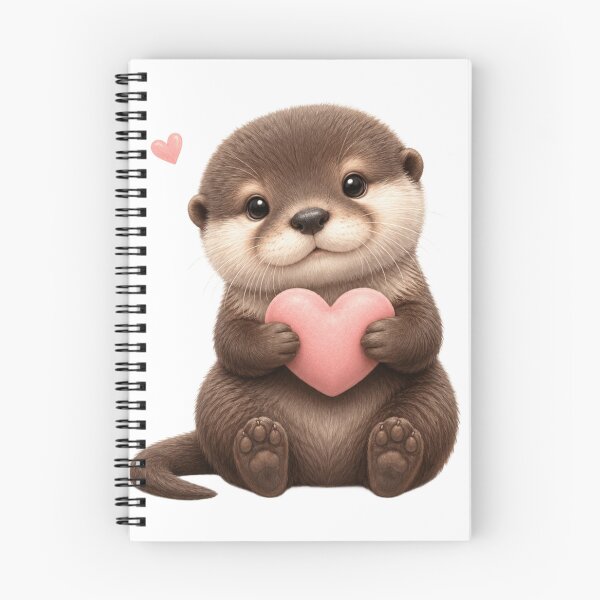 Item preview, Cute Baby Otter Holding Pink Heart Sticker designed and sold by AanviPatel.