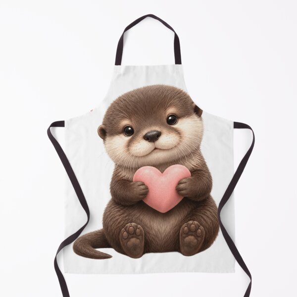 Item preview, Cute Baby Otter Holding Pink Heart Sticker designed and sold by AanviPatel.
