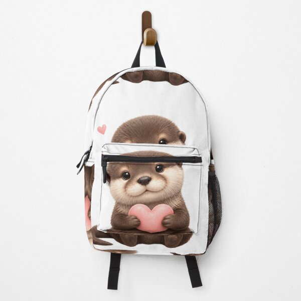 Item preview, Cute Baby Otter Holding Pink Heart Sticker designed and sold by AanviPatel.