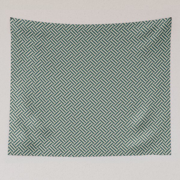 Item preview, Beige and Teal basket weave designed and sold by pattern-archive.